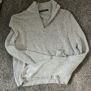 Brandy Melville quarter zip sweater in light gray